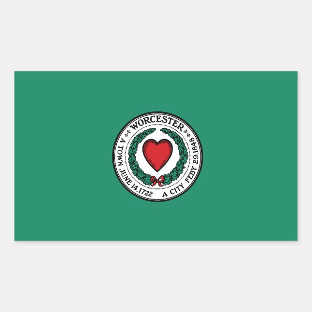 Flag of Worcester, Massachusetts Rectangular Sticker (Front)