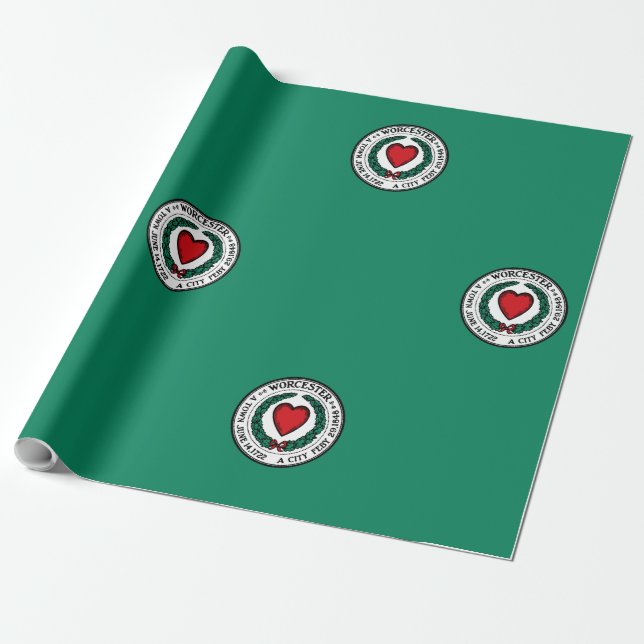 Flag of Worcester, Massachusetts  Wrapping Paper (Unrolled)