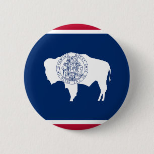 Flag of Wyoming 6 Cm Round Badge