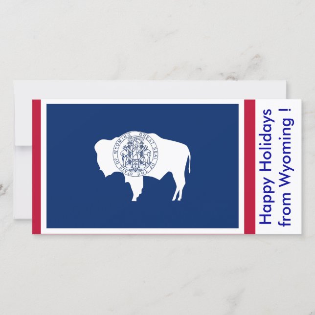 Flag of Wyoming, Happy Holidays from U.S.A. Holiday Card (Front)