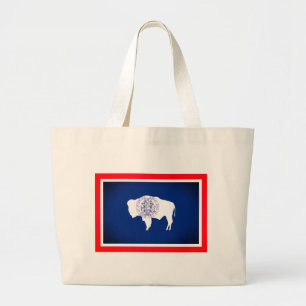 Flag of Wyoming Large Tote Bag