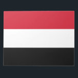 Flag of Yemen Notepad<br><div class="desc">This design features the national flag of Yemen (officially known as the Republic of Yemen), which is a country at the southern end of the Arabian Peninsula in Western Asia. Yemen is bordered by Saudi Arabia to the north, the Red Sea to the west, the Gulf of Aden and Guardafui...</div>