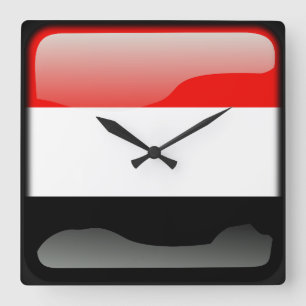 Flag of Yemen Square Wall Clock