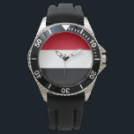 Flag of Yemen Watch<br><div class="desc">This design features the national flag of Yemen (officially known as the Republic of Yemen), which is a country at the southern end of the Arabian Peninsula in Western Asia. Yemen is bordered by Saudi Arabia to the north, the Red Sea to the west, the Gulf of Aden and Guardafui...</div>