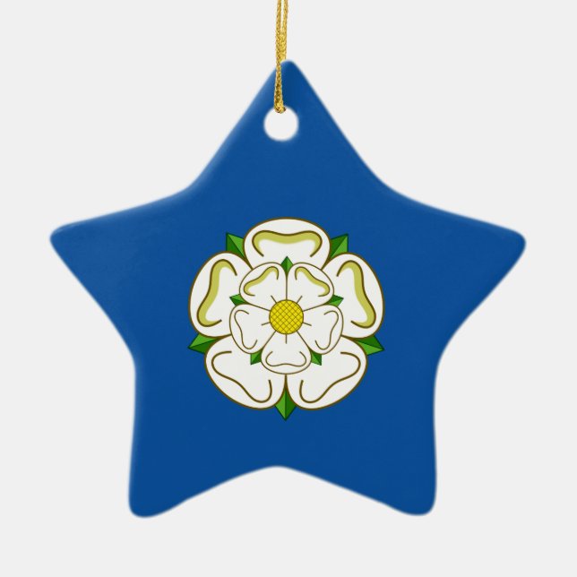 Flag of Yorkshire Ceramic Tree Decoration (Front)