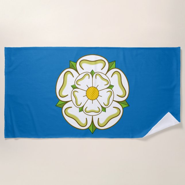 Flag of Yorkshire (English County) Beach Towel (Front)