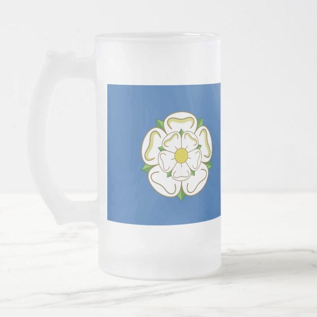 Flag of Yorkshire Frosted Glass Beer Mug (Left)