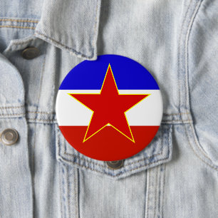 Flag of Yugoslavia 10 Cm Round Badge