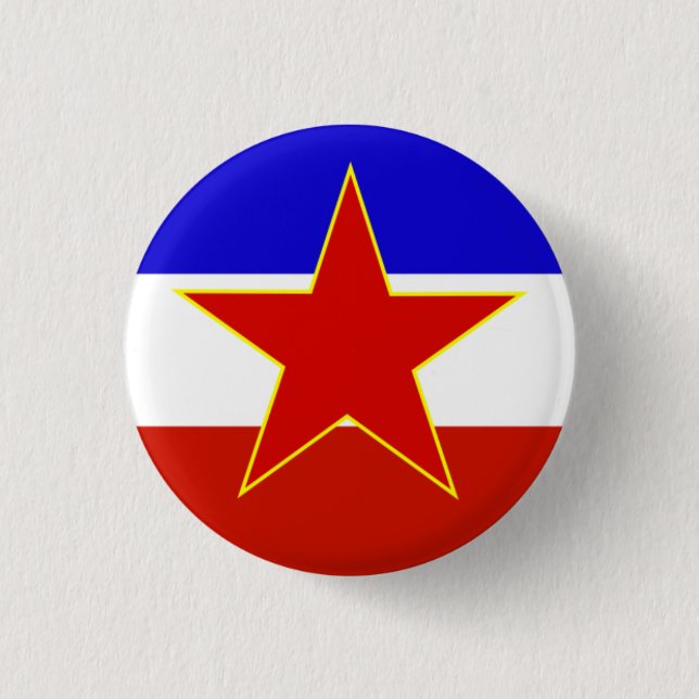 Flag of Yugoslavia 3 Cm Round Badge (Front)