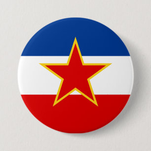 Flag of Yugoslavia 7.5 Cm Round Badge