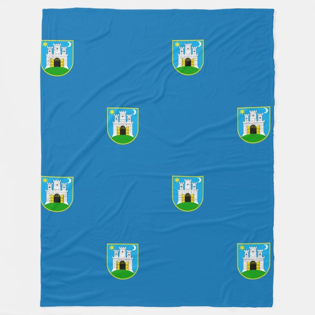 Flag of Zagreb, Croatia Fleece Blanket (Front)