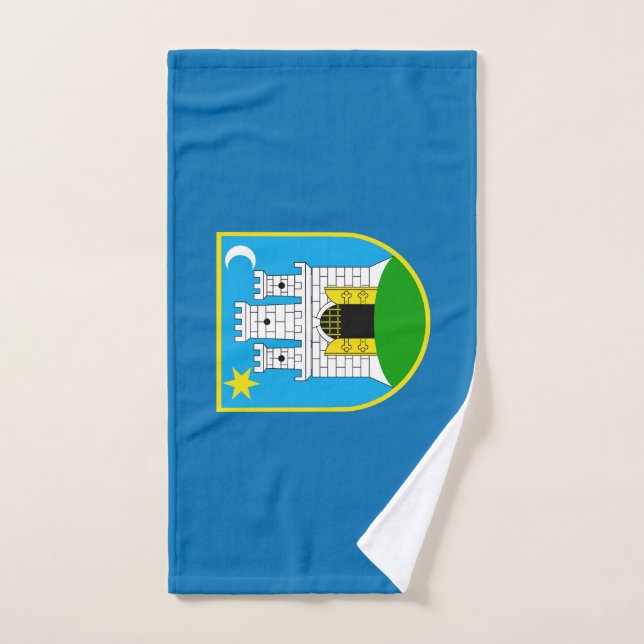 Flag of Zagreb, Croatia Hand Towel (Hand Towel)