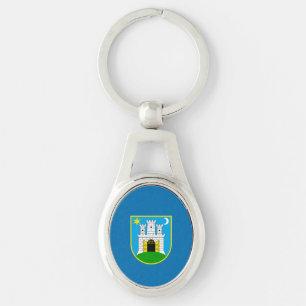 Flag of Zagreb, Croatia Keychain