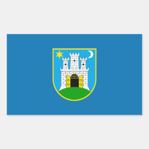 Flag of Zagreb, Croatia Rectangular Sticker