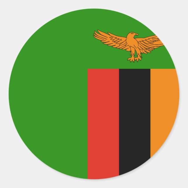 Flag of Zambia Classic Round Sticker (Front)