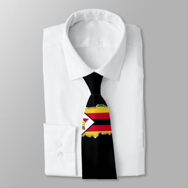 Flag of Zimbabwe Tie (Tied)