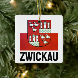 Flag of Zwickau, Germany Ceramic Ornament