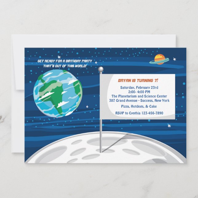 Flag On The Moon Invitation (Front)