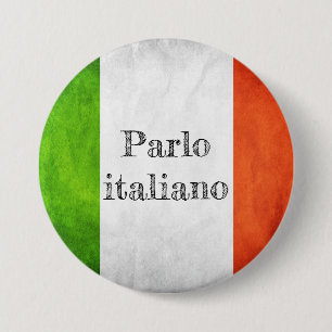 Flag parlo italiano swipes in 7.5 cm round badge