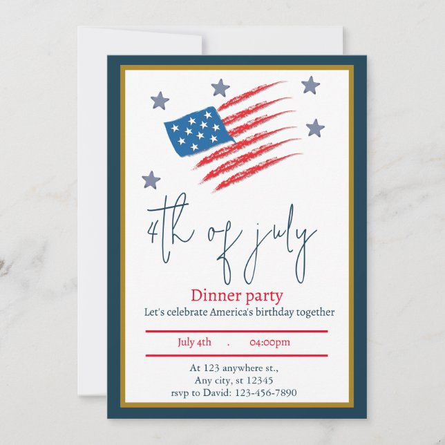 Flag Patriot Party Invitation (Front)