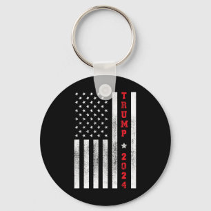 Flag Patriotic 4th Of July Trump 2024 Key Ring