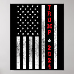 Flag Patriotic 4th Of July Trump 2024  Poster