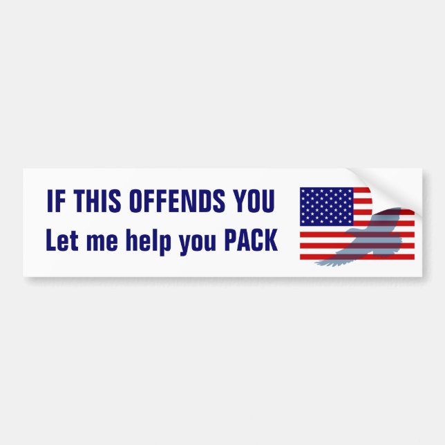 Flag & Patriotic Eagle Bumper Sticker (Front)