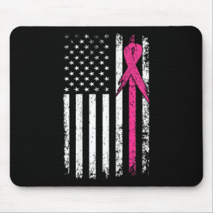 Flag Pink Ribbon Breast Cancer Awareness Month Mouse Pad