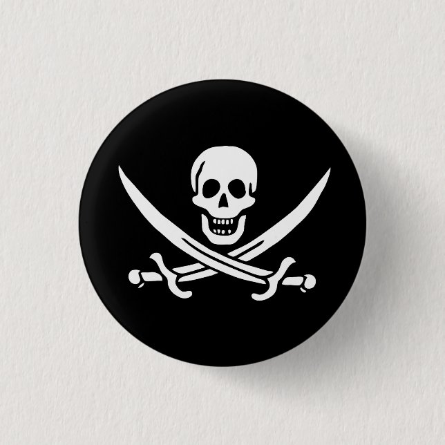 Flag Pirate Jolly Roger 3 Cm Round Badge (Front)