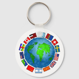 Flag Planet Key Ring