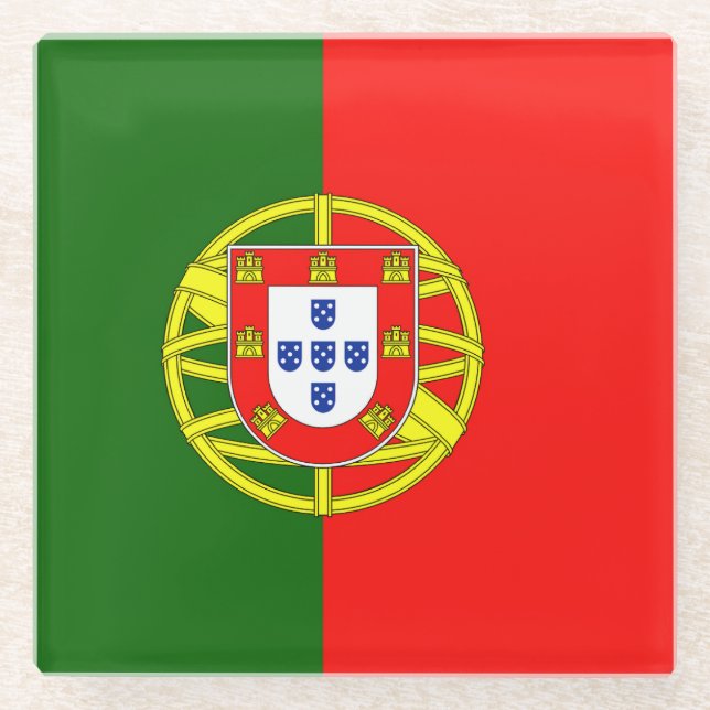 Flag Portugal Glass Coaster (Front)