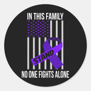 Flag Purple Ribbon Products Opioid Overdose Awaren Classic Round Sticker