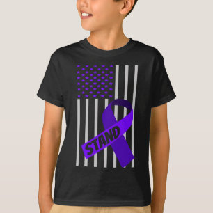 Flag Purple Ribbon Products Opioid Overdose Awaren T-Shirt