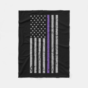 Flag Purple Strip Memories Problem Heimer Fleece Blanket