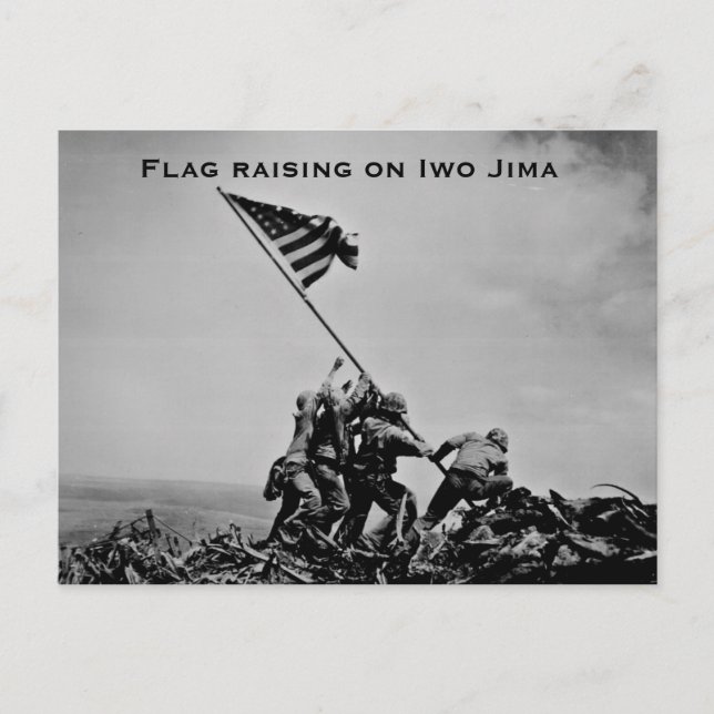 Flag raising on Iwo Jima Postcard (Front)