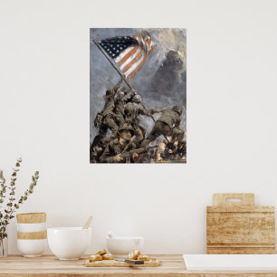 Flag-raising on Mount Suribachi, Iwo Jima, 1945 Poster