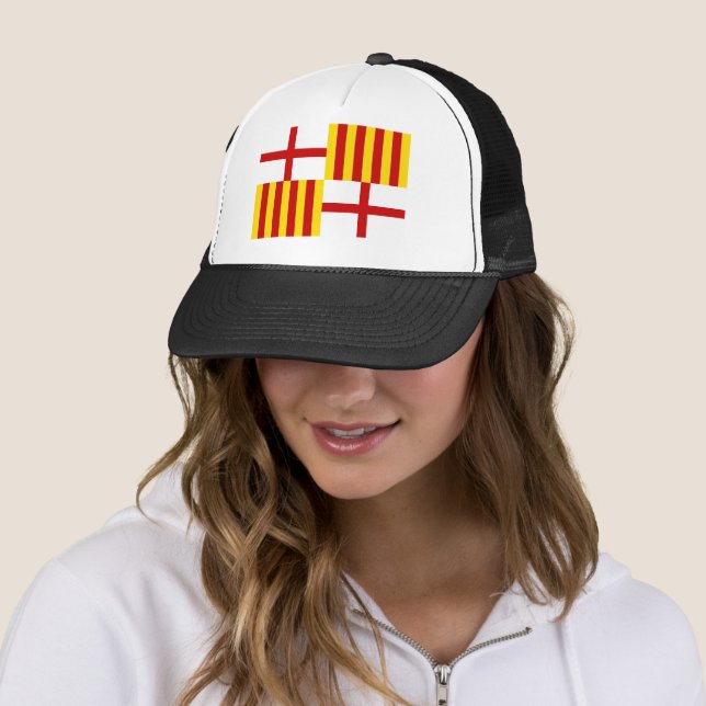 Flag Red White Yellow Barcelona Nationalist Art Trucker Hat (In Situ)