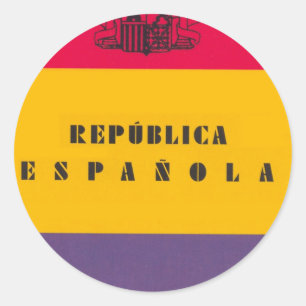 Flag Republic of Spain - Bandera República Españ Classic Round Sticker