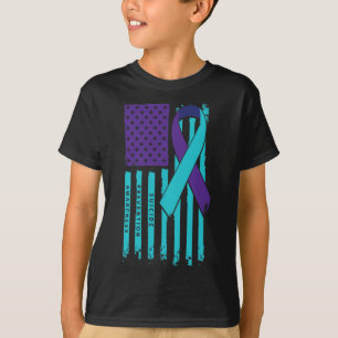 Flag Ribbon Suicide Awareness Mental Health T-Shirt