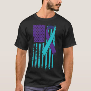 Flag Ribbon Suicide Awareness Mental Health T-Shirt