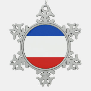 Flag Schleswig-Holstein Snowflake Pewter Christmas Ornament