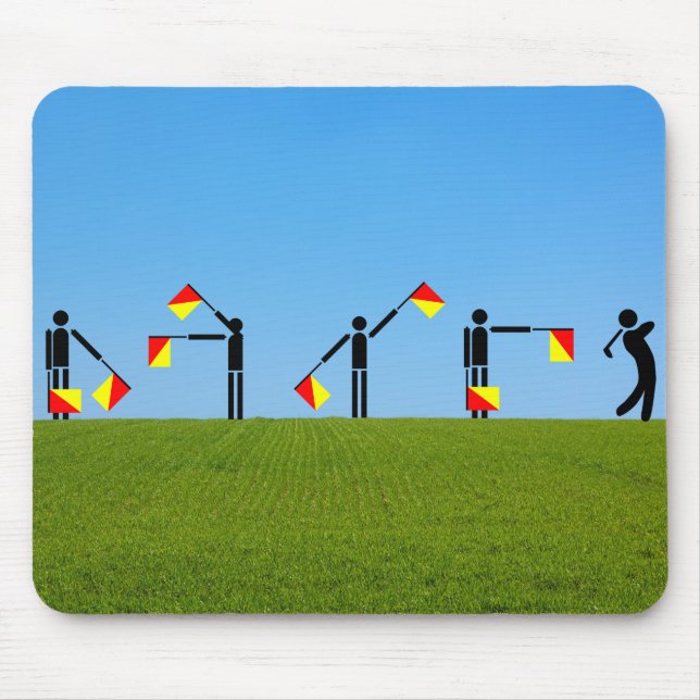 Flag Semaphore Quiz - Golf Mouse Pad (Front)