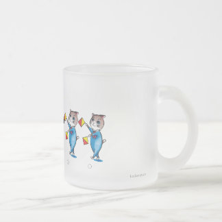 Flag Signal Cat/Hello Glass drink ware Frosted Gla Frosted Glass Coffee Mug