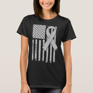 Flag Silver Ribbon Dyslexia Awareness  T-Shirt