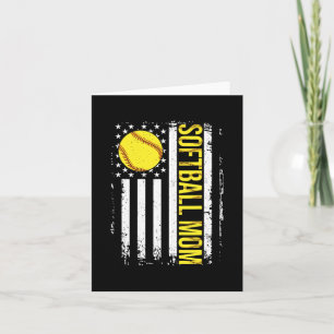 Flag Softball Team Softball Mum Mothers Day Women  Card
