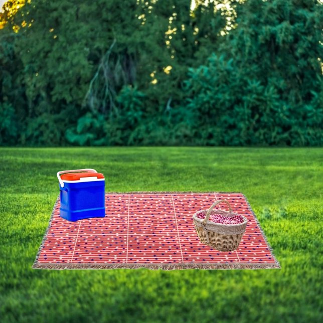 Flag Stars Throw Blanket (Spread out the Flag Stripes Throw Blanket, as you enjoy your celebratory picnic!)