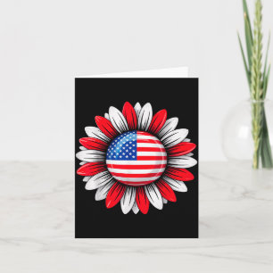 Flag Sunflower Patriotic July 4th Independence Day Card