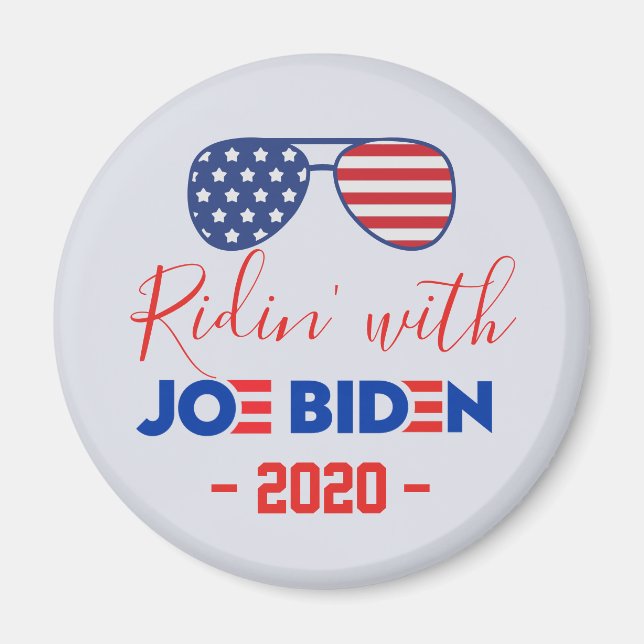 Flag Sunglasses Ridin' With Biden Joe 2020 Magnet (Front)