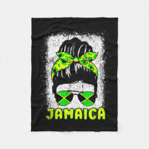 Flag Sungles Black Woman Melanin Queen Afro  Fleece Blanket