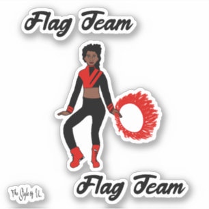 Flag Team Ring Stickers (Black Red )
